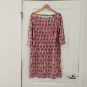 J. McLaughlin Pink Mari Rope Chain Boatneck Shift Dress Catalina Cloth